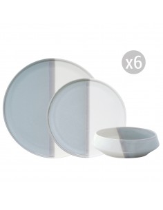 18 pezzi tavola Double Grey