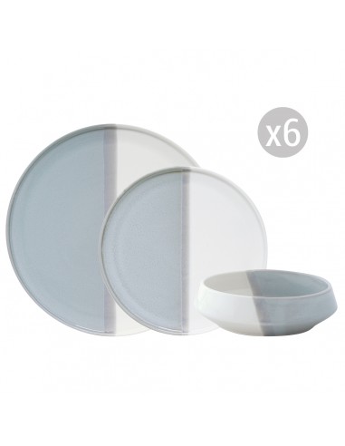 18 pezzi tavola Double Grey